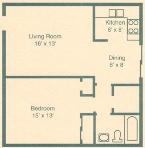 1BR/1BA - English Garden Apartments