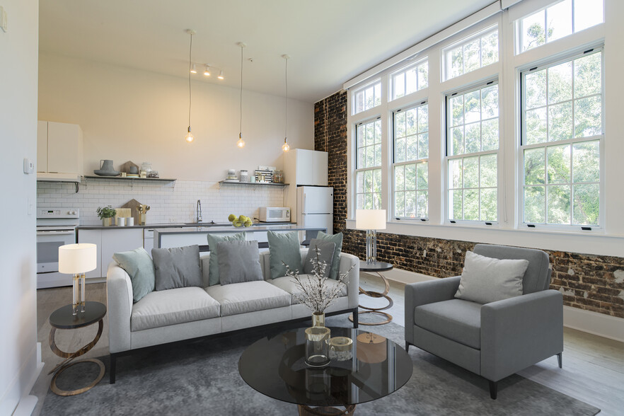 Living Room and Kitchen - Broad Street Lofts