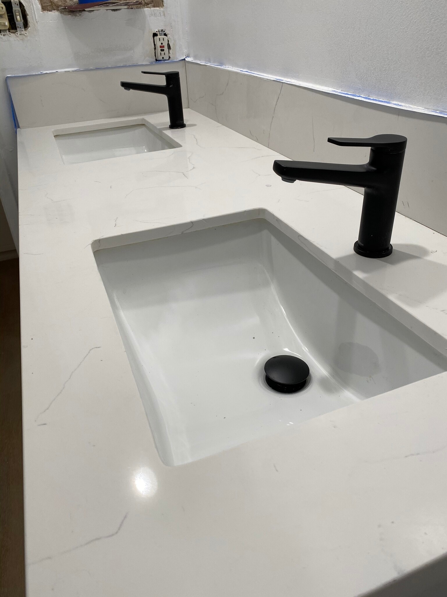 Dual sink vanity w/ Kraus faucets - 1203 N Sweetzer Ave