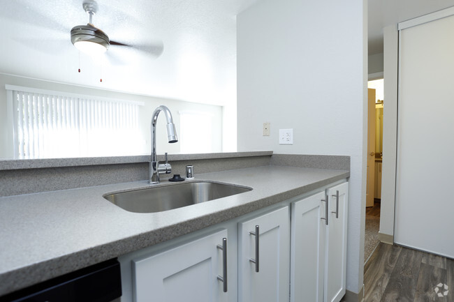 Our newly remodeled kitchens have pull our faucet sprayers. - Chelsea By the Bay