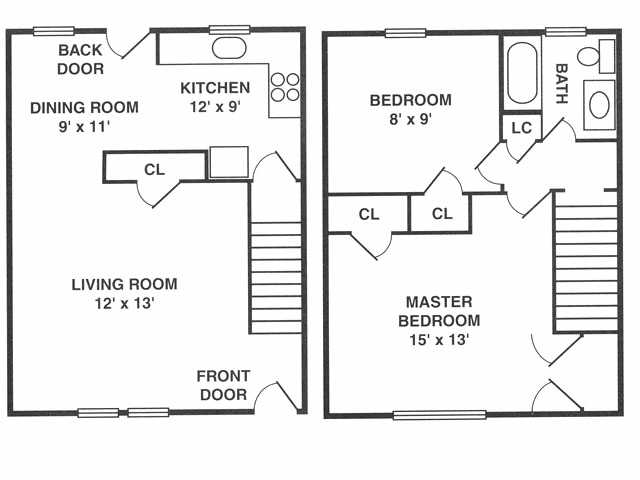 2x1 1080 sqft. - River Terrace Apartments