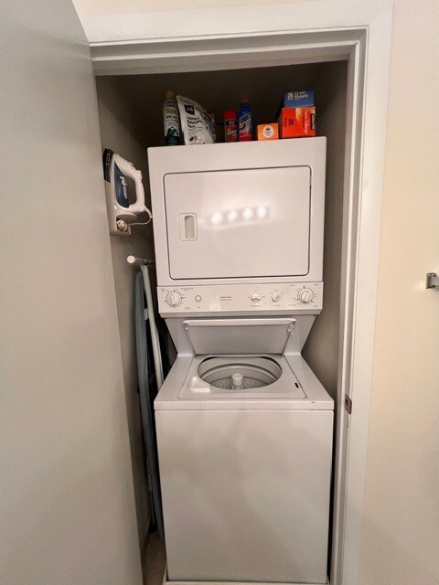 Washer/Dryer, ironing board, iron and clothes steamer in unit - 350 G St SW