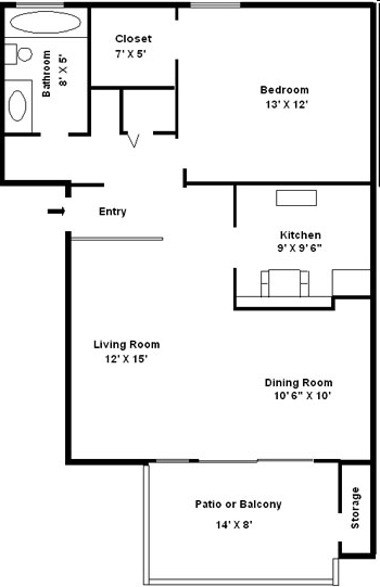 1BR/1BA - Cedar Glen Apartments