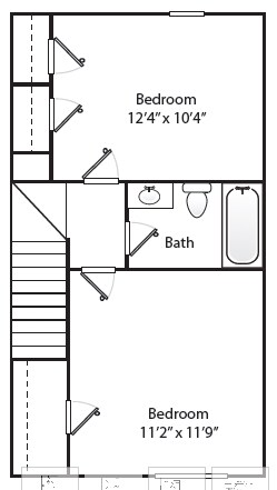 2BR/1.5BA - 2nd floor - Ridgewood Apartments
