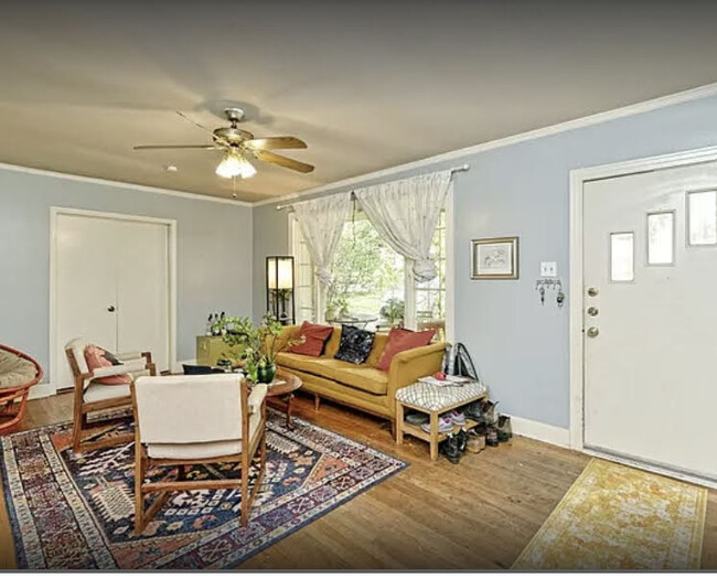 Pre-Reno Living Room, Double Doors to Bedroom 1 - 4000 Crescent Dr