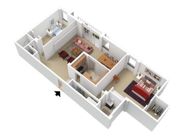 1bedroom and DEN West Exposure - 2121 Columbia Pike
