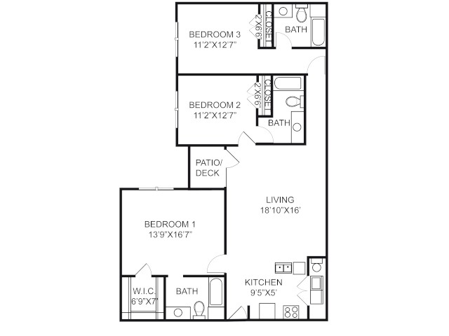 3 Bed 3 Bath Phase 2 - The Vic Student Apartments