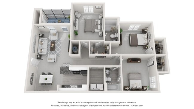 A photo of our 3x2 floor plan, The Avondale. - 12th and James Luxury Apartments