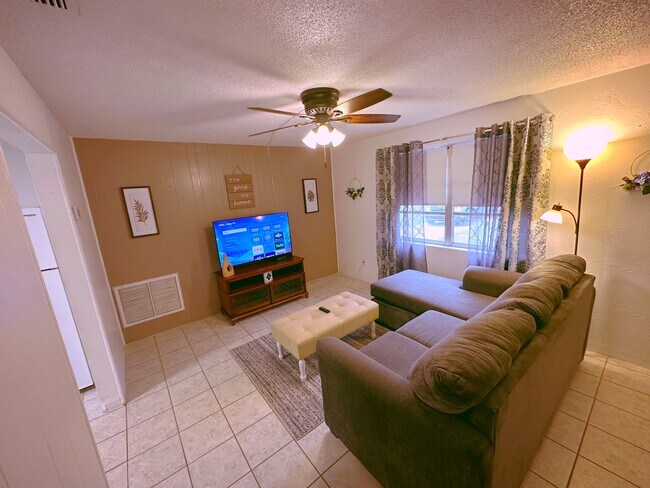 Living area with 50" smart tv - 536 Olive St