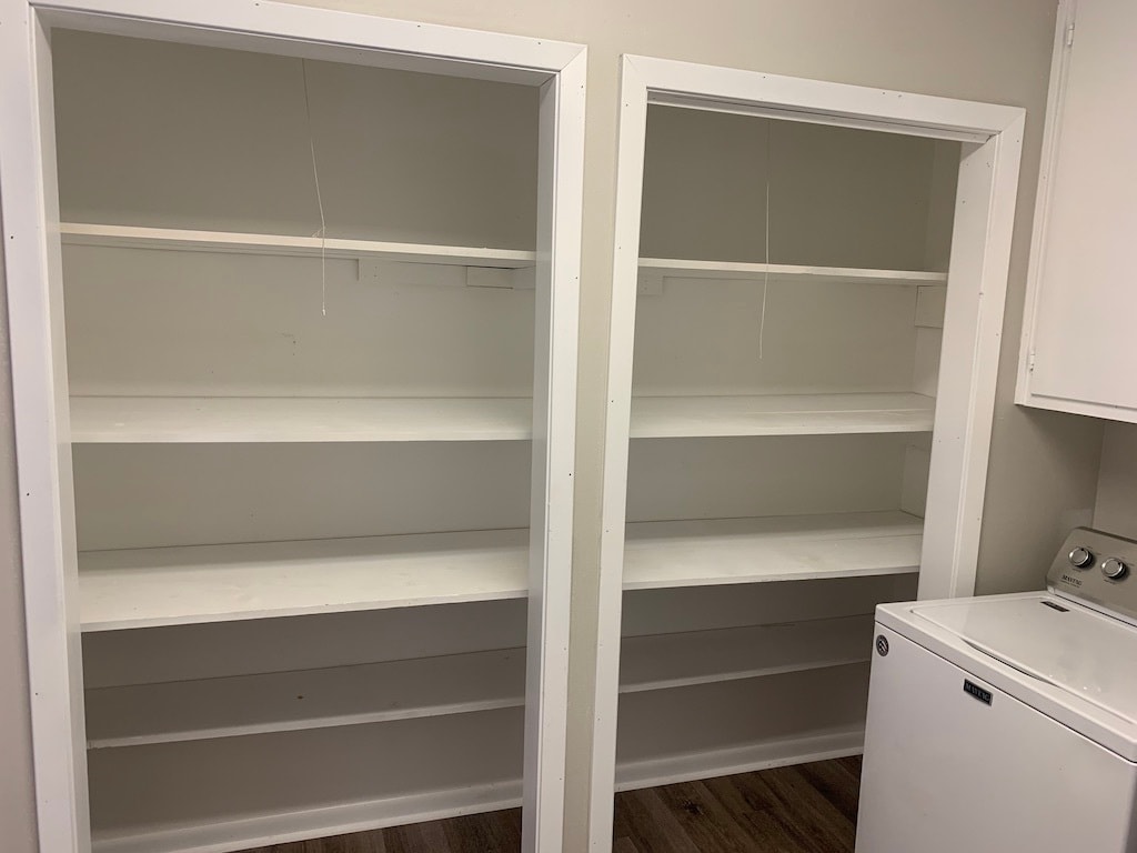 Laundry room built in shelves. - 1903 Ginnett Rd