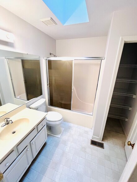 Full bath upstairs with linen closet - 141 Charleston Dr