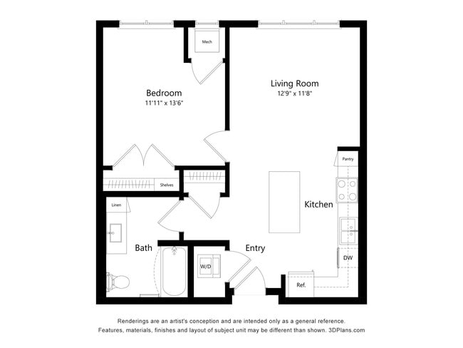 Floorplan - The Fern 55+ Apartments