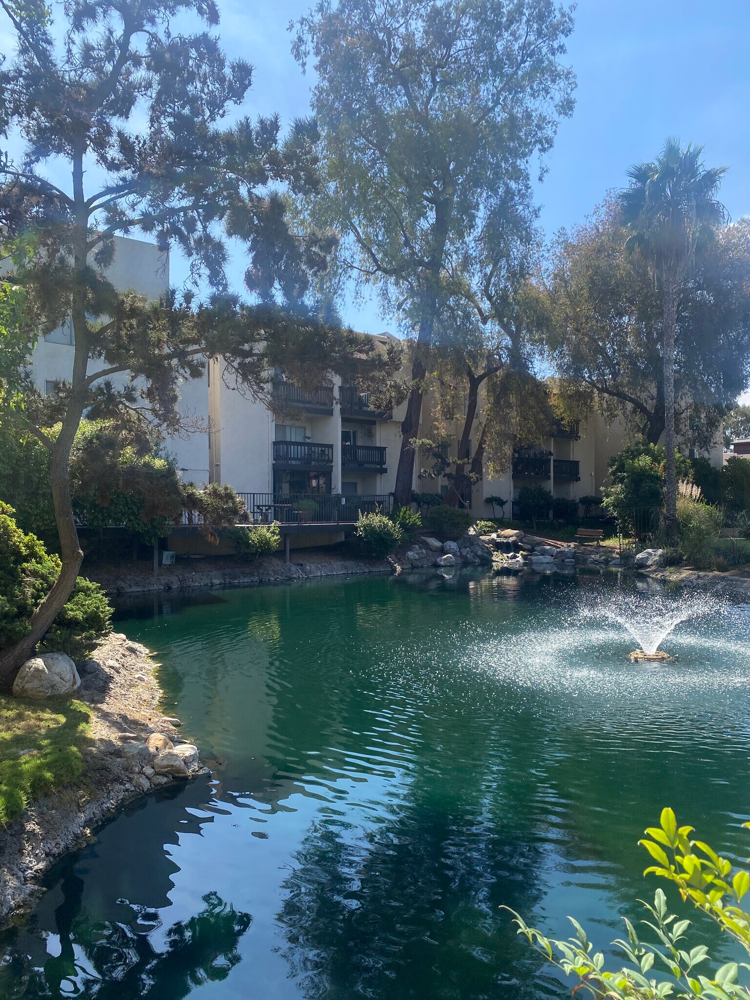 Lake and fountain within Lakeside Village - 8305 Summertime Ln