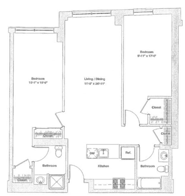 2BR/2BA - Albany Street Apartments, 601