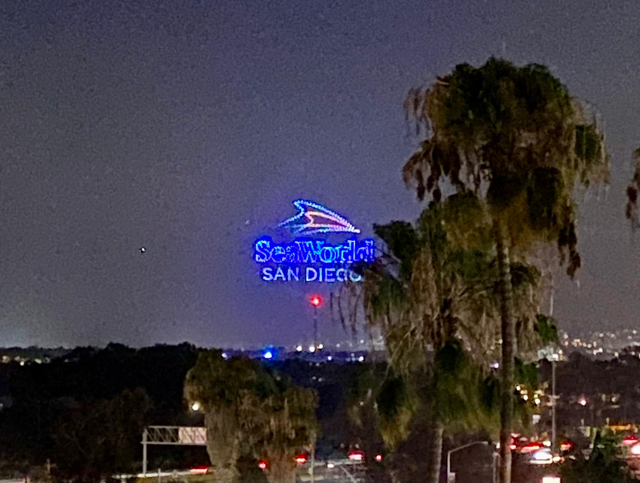 View of Sea World Drone Show from patio - 2540 Clairemont Dr