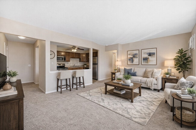 Staged Living Room - Prairie Woods Apartments