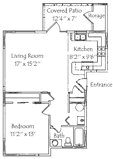 1BR/1BA - Castle Creek Apartments