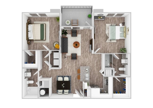 2 Bedroom | 2 Bath | 1159 SF - Cyan Craig Ranch Apartments