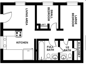 2BR/1BA - The Sandover Apartments