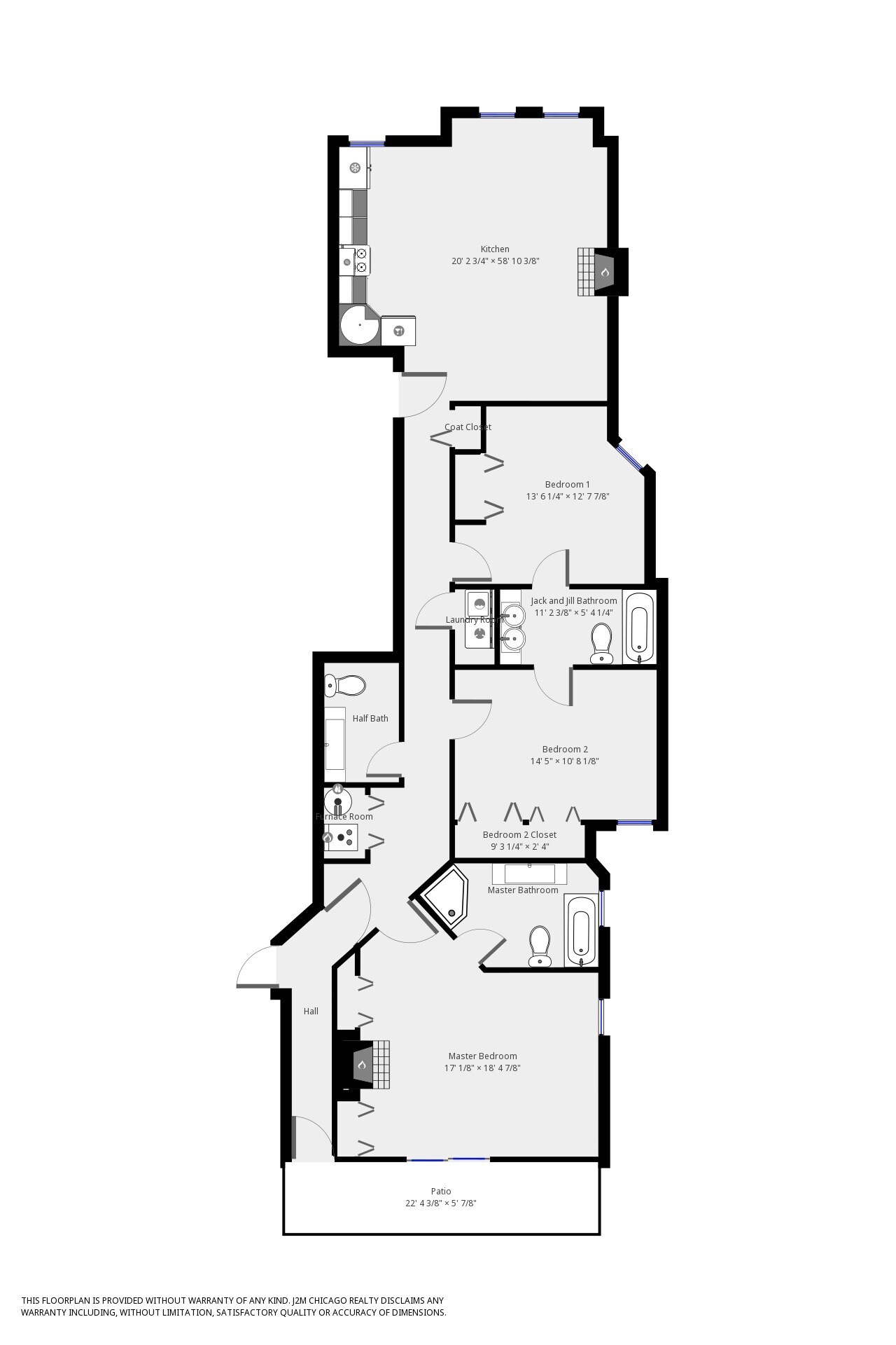 Floor plan - Not to scale but pretty close - 4541 s prairie ave