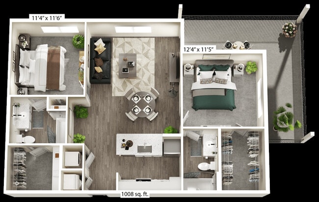 Two-Bedroom-B-Floorplan-2BR-B - The Flats at Laurel & Pine