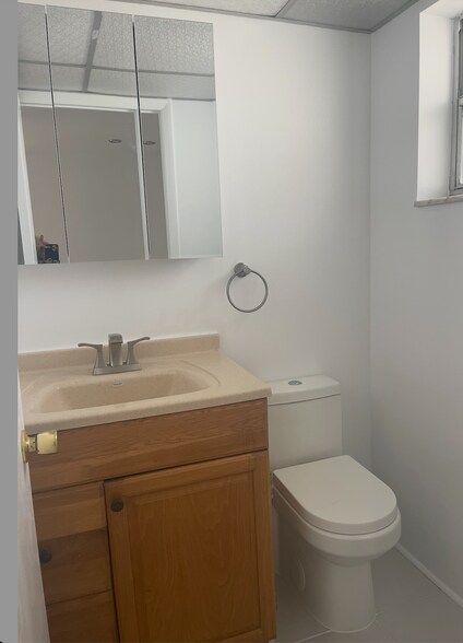 Brand new toilet and cabinet in the guest bathroom - 3181 S Ocean Dr