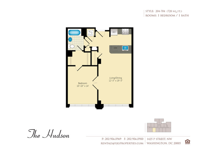 Floorplan - The Hudson Apartments