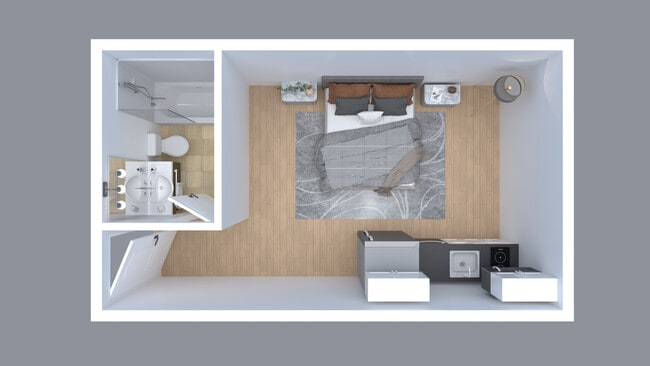 Hotel Studio Floor Plan - Oxbow Apartments