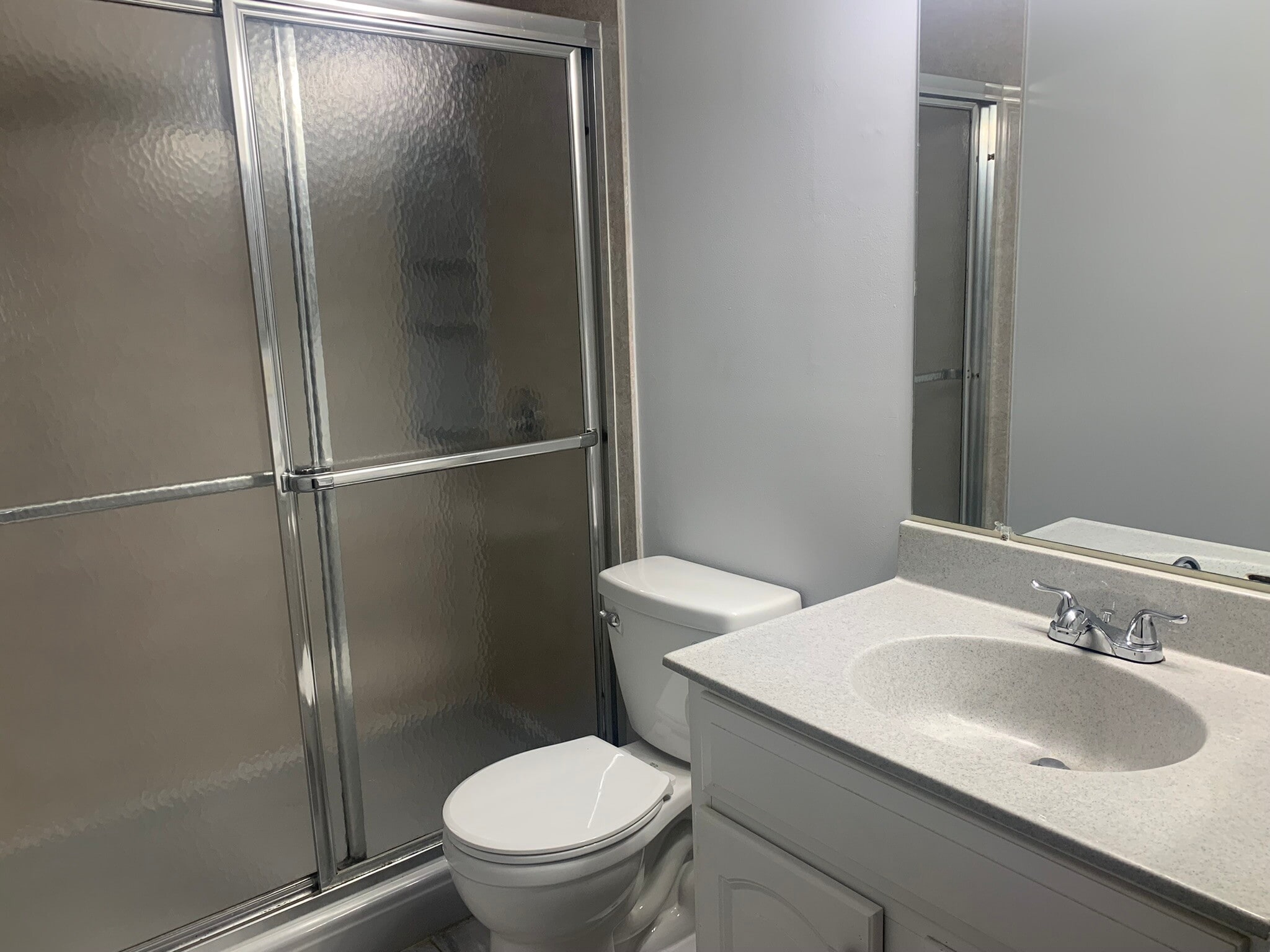 Master bathroom w/ standing shower and new toilet - 505 Ravens Crest Dr