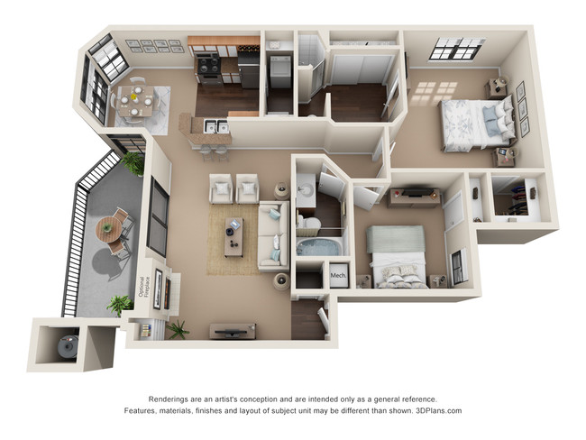 Floorplan - Waters Edge Apartment Homes