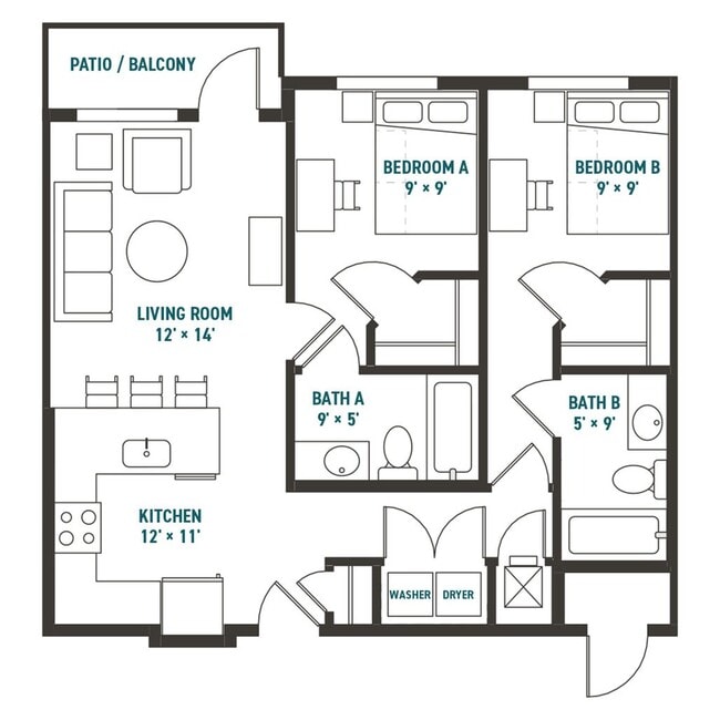 Juno Deluxe 2x2 821 - Northside Apartments