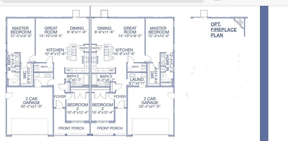 Left unit with fireplace - 401 Cadence Cir