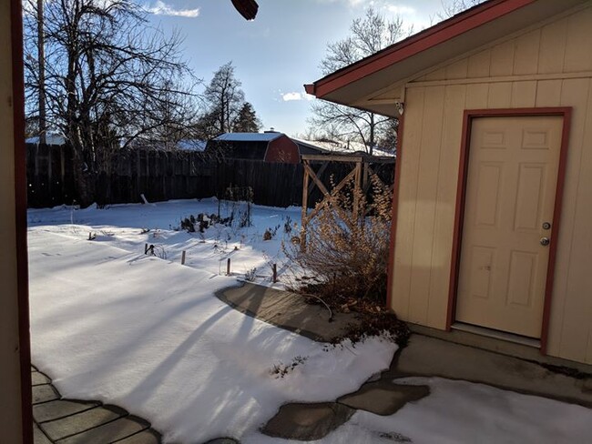 Back yard with 2 car detached garage outback - 28 James Circle