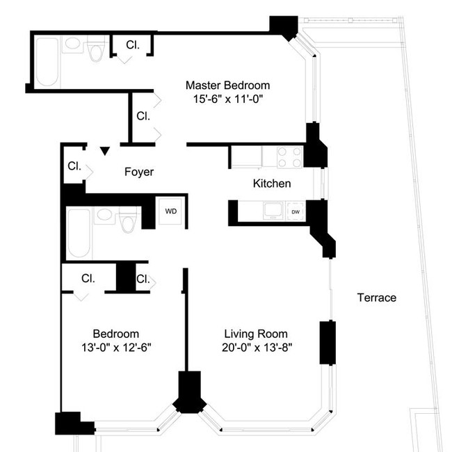 2BR/2BA - Liberty Plaza