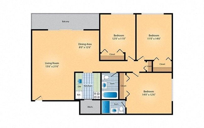 Floorplan - Rollingwood Apartments