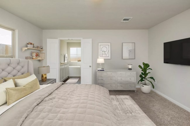 virtually staged photo of same floor plan master bedroom - 3031 Dade Loop