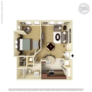 A2-1 Bedroom-736 sf-1/1 - Preserve Parc