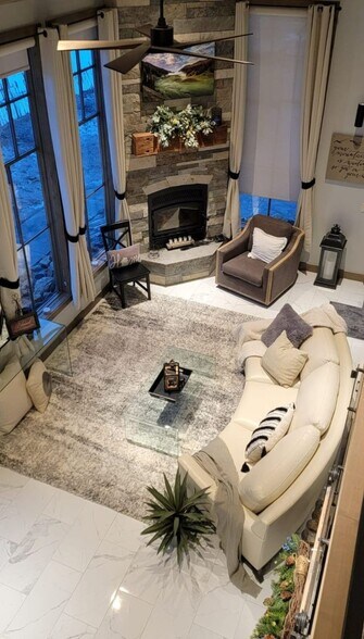 Livingroom with fireplace - 2100 Marys Lake Rd
