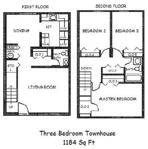 3BR/1.5BA - Woodbridge Apartments