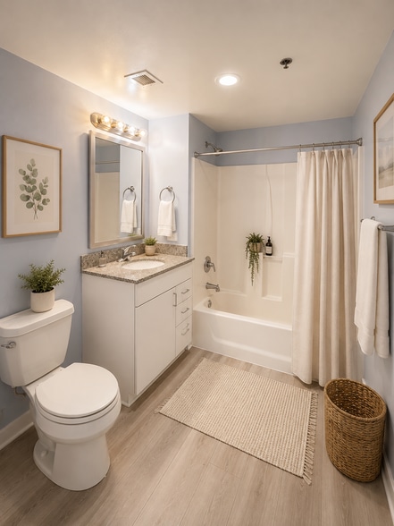 AI staged Master Bathroom - 425 W Beech St