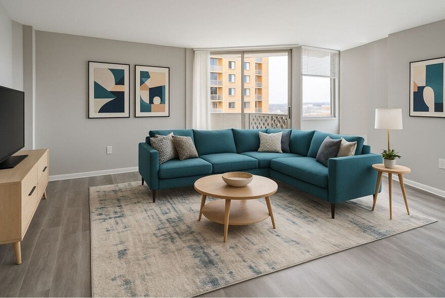 Towers- Living Room - The Revere Apartments