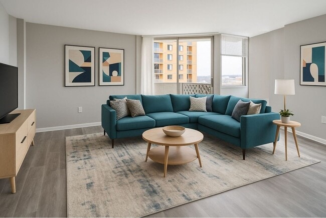 Towers- Living Room - The Revere Apartments