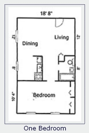 1BR/1BA - Town House Apartments