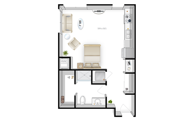 The Knoll Dinkytown S3 Studio Floor Plan - The Knoll Dinkytown