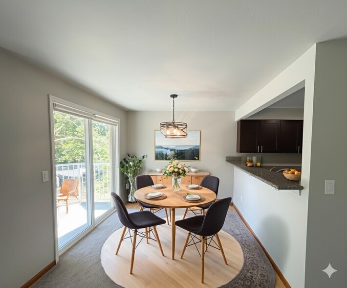 dining area with room for counter stools - 280 NW Holly St