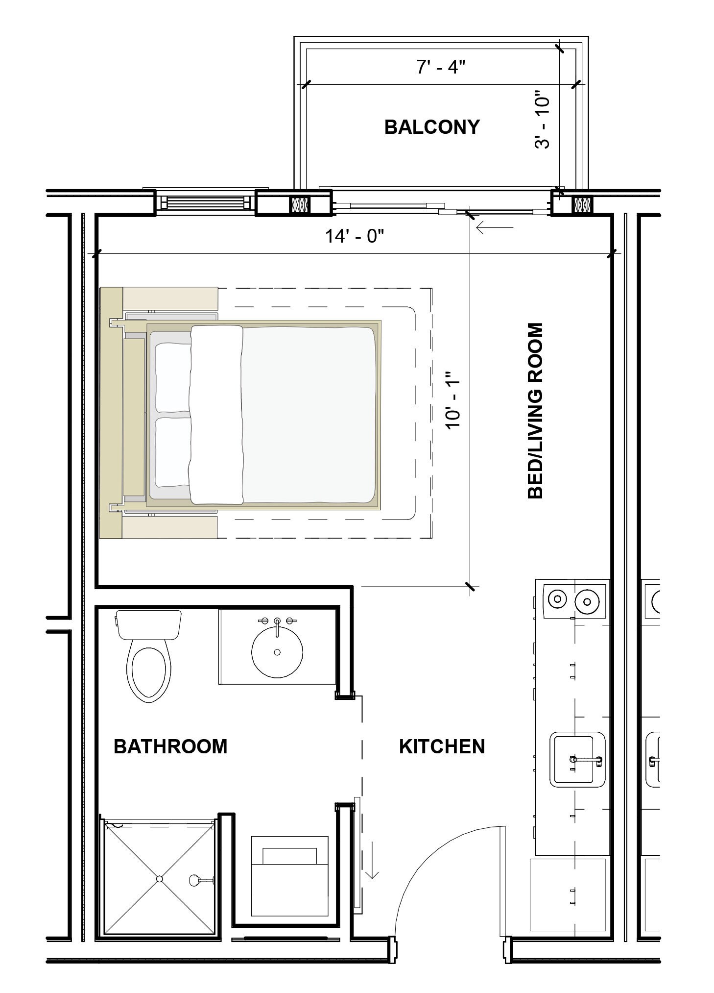 ORI Flex Studio Floorplan - 431 West Ave N