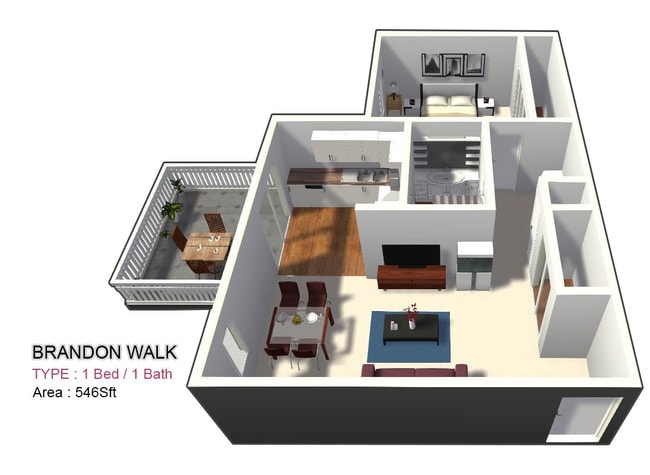 One Bed / One Bath - Brandon Walk