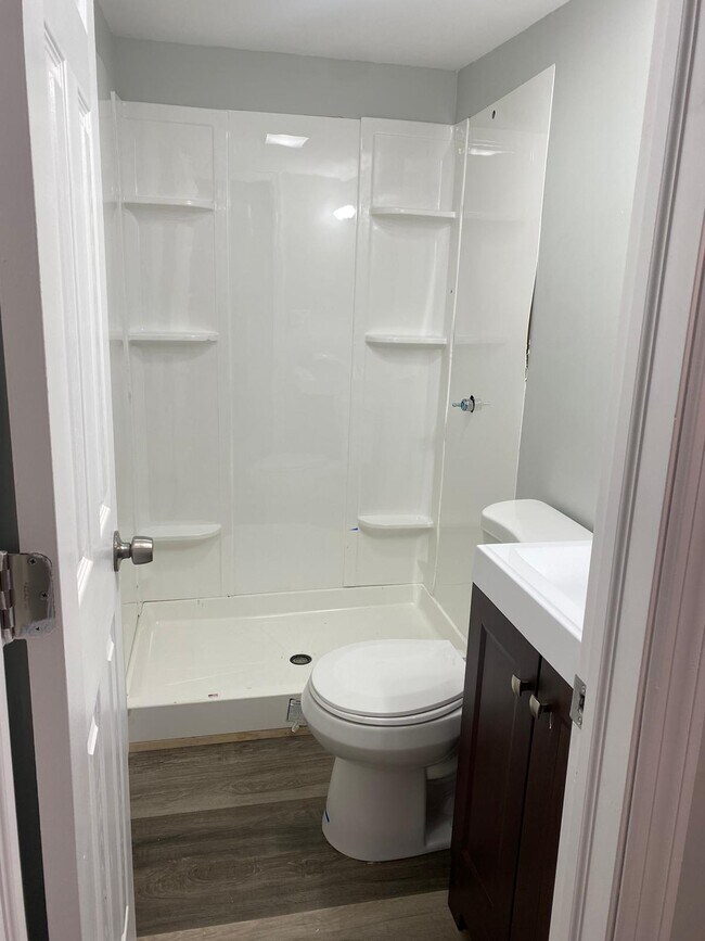 Fresh and new toilet with standing shower - 12 Plank Rd