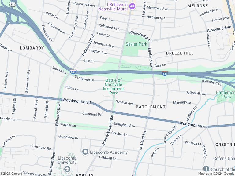 Area Location Map - 1112 Clifton Ln