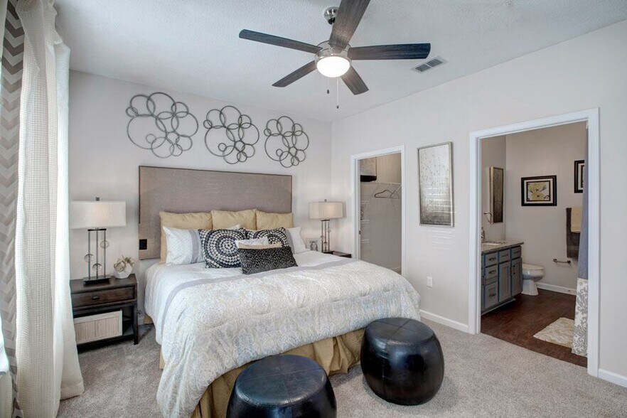 Primary Bedroom and Bathroom - The Glen at Alexander Apartments